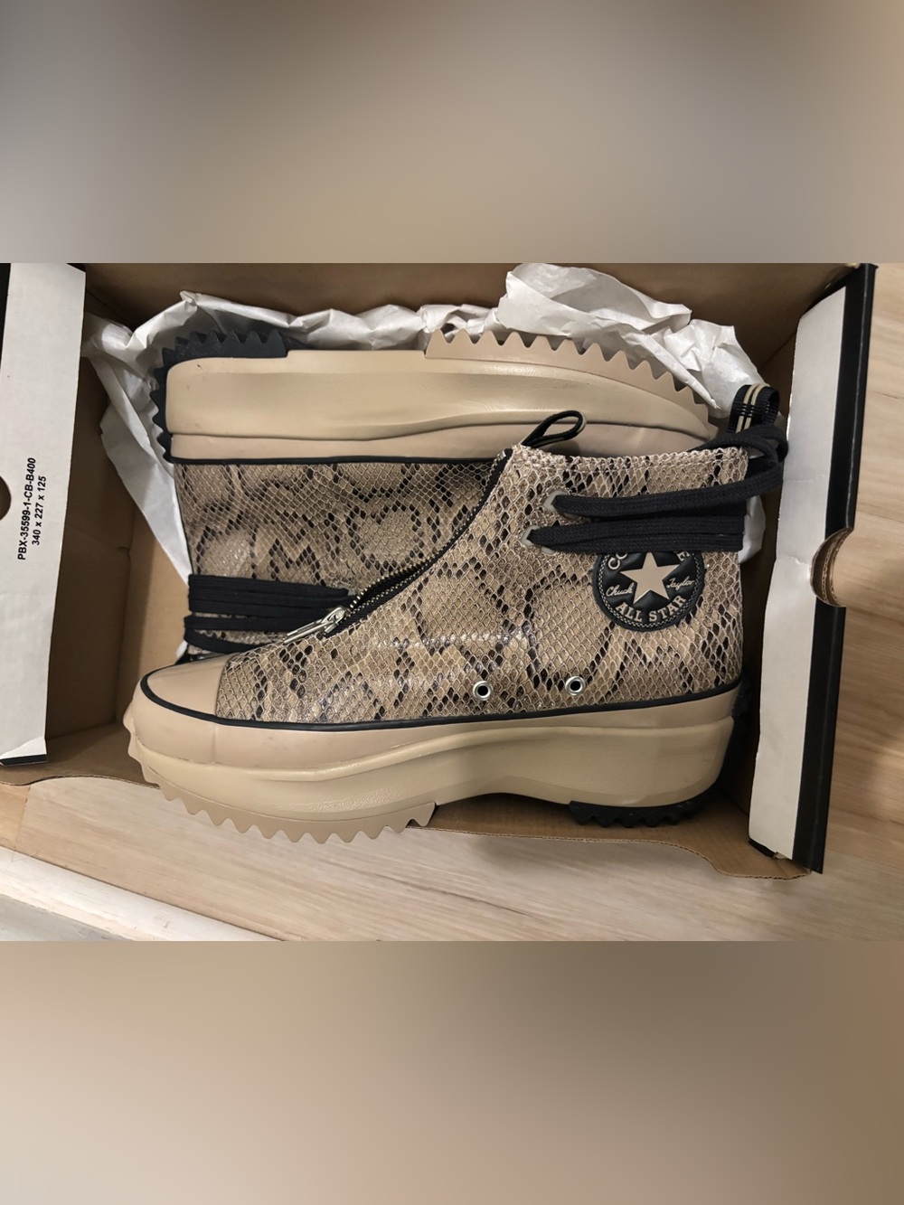Converse Beige Snake-Print High top Sneakers